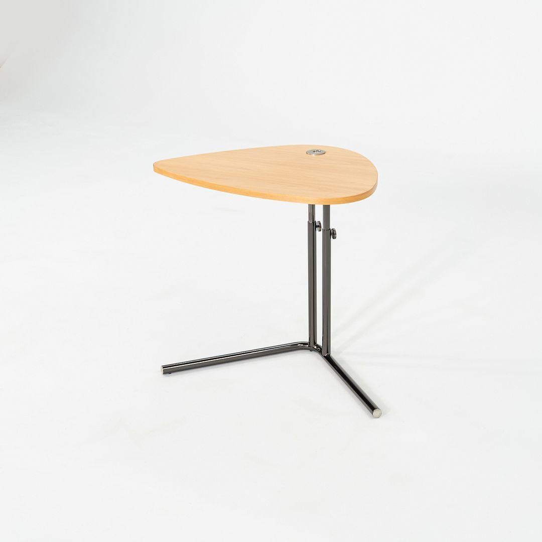 Steel 2023 Tecta K22 Asymmetrical Mobile Table in Black Chrome with Oak Top For Sale