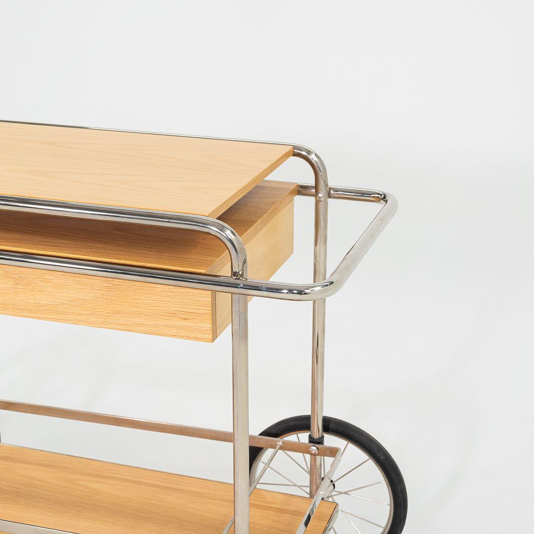 2023 Tecta M4RS Console Trolley / Bar Cart in Oak with Chrome Frame and Drawer For Sale 2