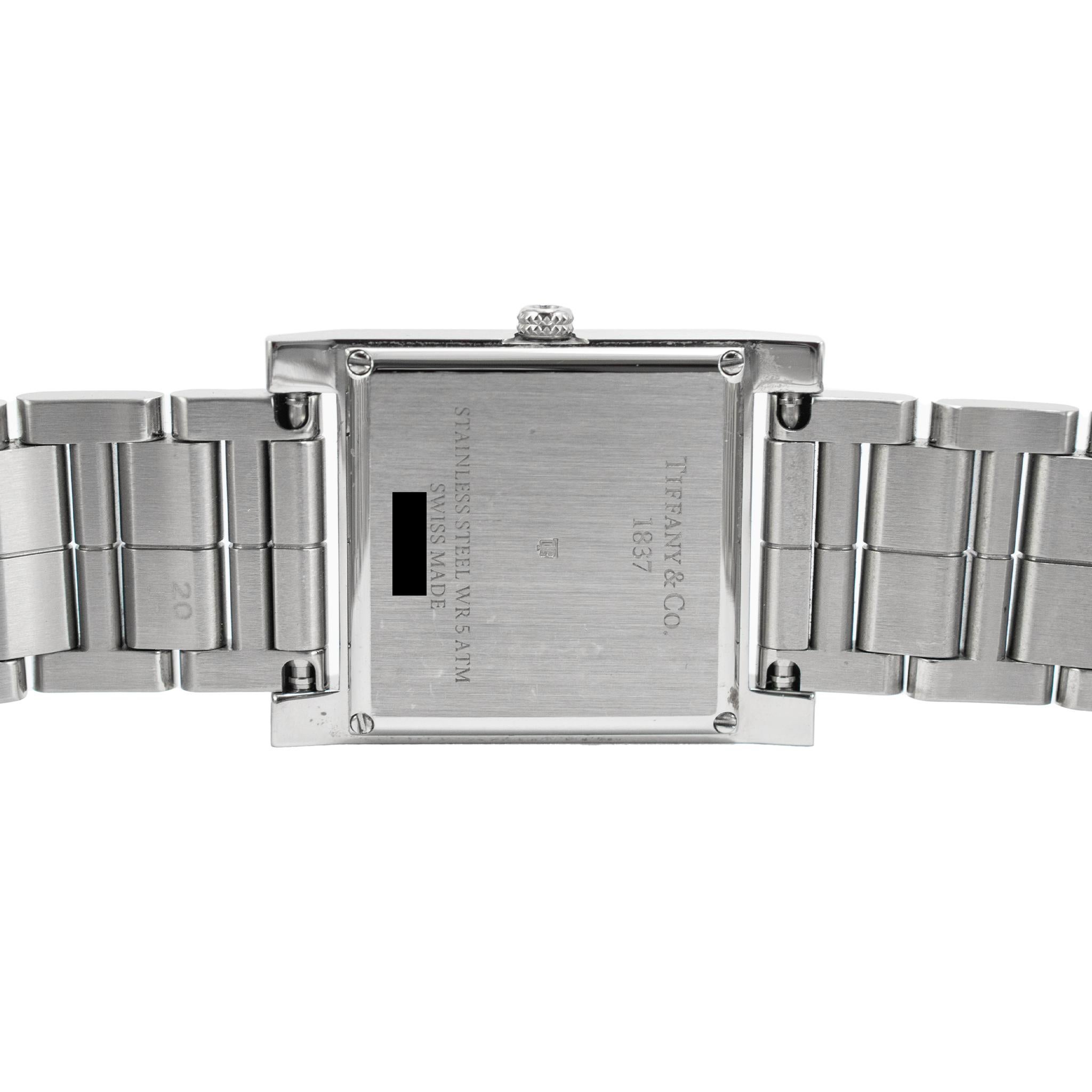 De las mujeres 2023 Tiffany & Co. Reloj de cuarzo de acero con diamantes Union Square 20MM Baguette