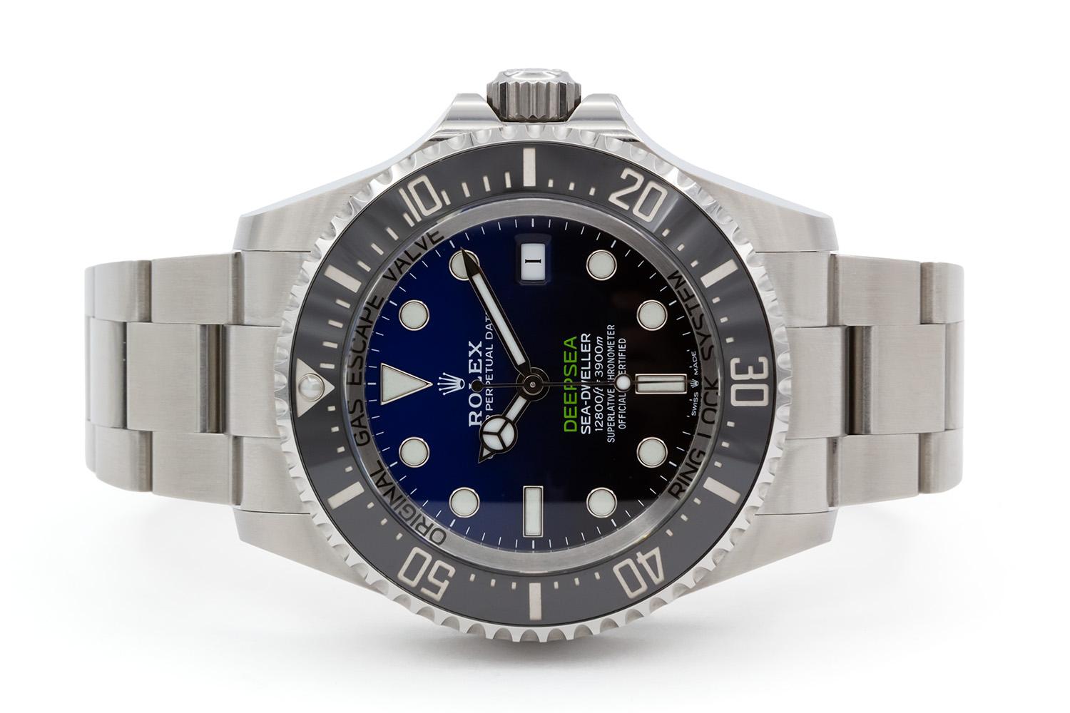 We are pleased to offer this Brand New Unworn August 2023 Rolex DeepSea James Cameron Sea-Dweller 136660 which is still under the Rolex 5-year factory warranty. This classic and highly sought after Rolex sport watch features a 44mm stainless steel