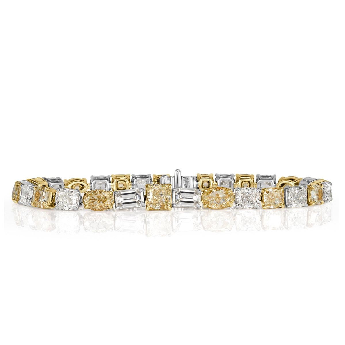 20.23ct Fancy Yellow and White Diamond Tennis Bracelet