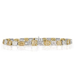 20.23ct Fancy Yellow and White Diamond Tennis Bracelet