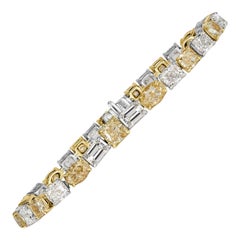 20.23ct Fancy Yellow and White Diamond Tennis Bracelet
