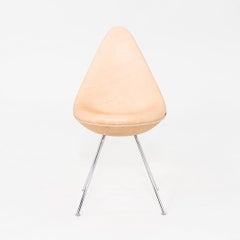 2024 Arne Jacobsen for Fritz Hansen Drop Dining Chair in Rustic Leather