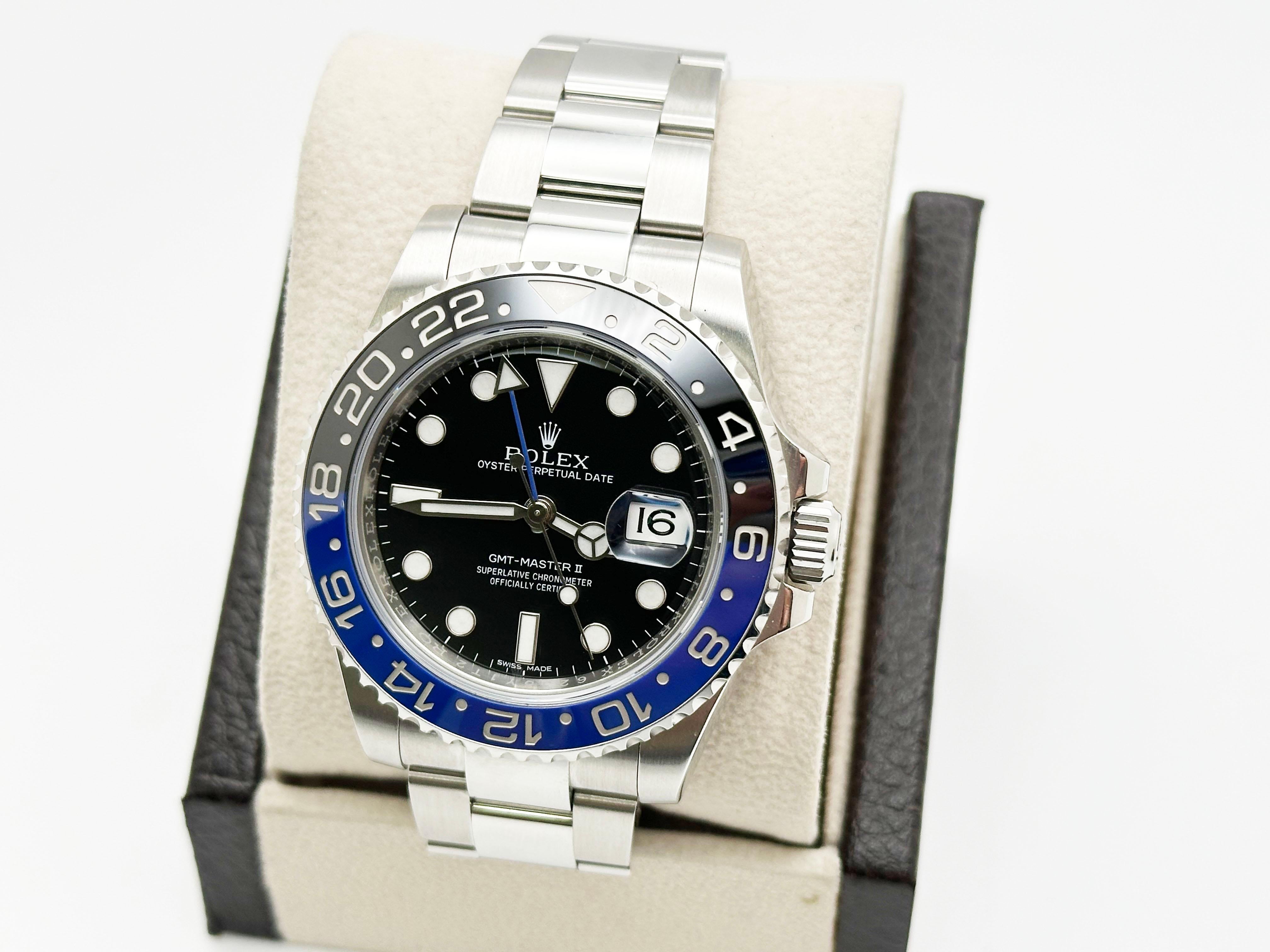 2024 CPO Rolex GMT Master II Batman 116710BLNR 40mm Black & Blue Stainless Steel In Excellent Condition In San Diego, CA