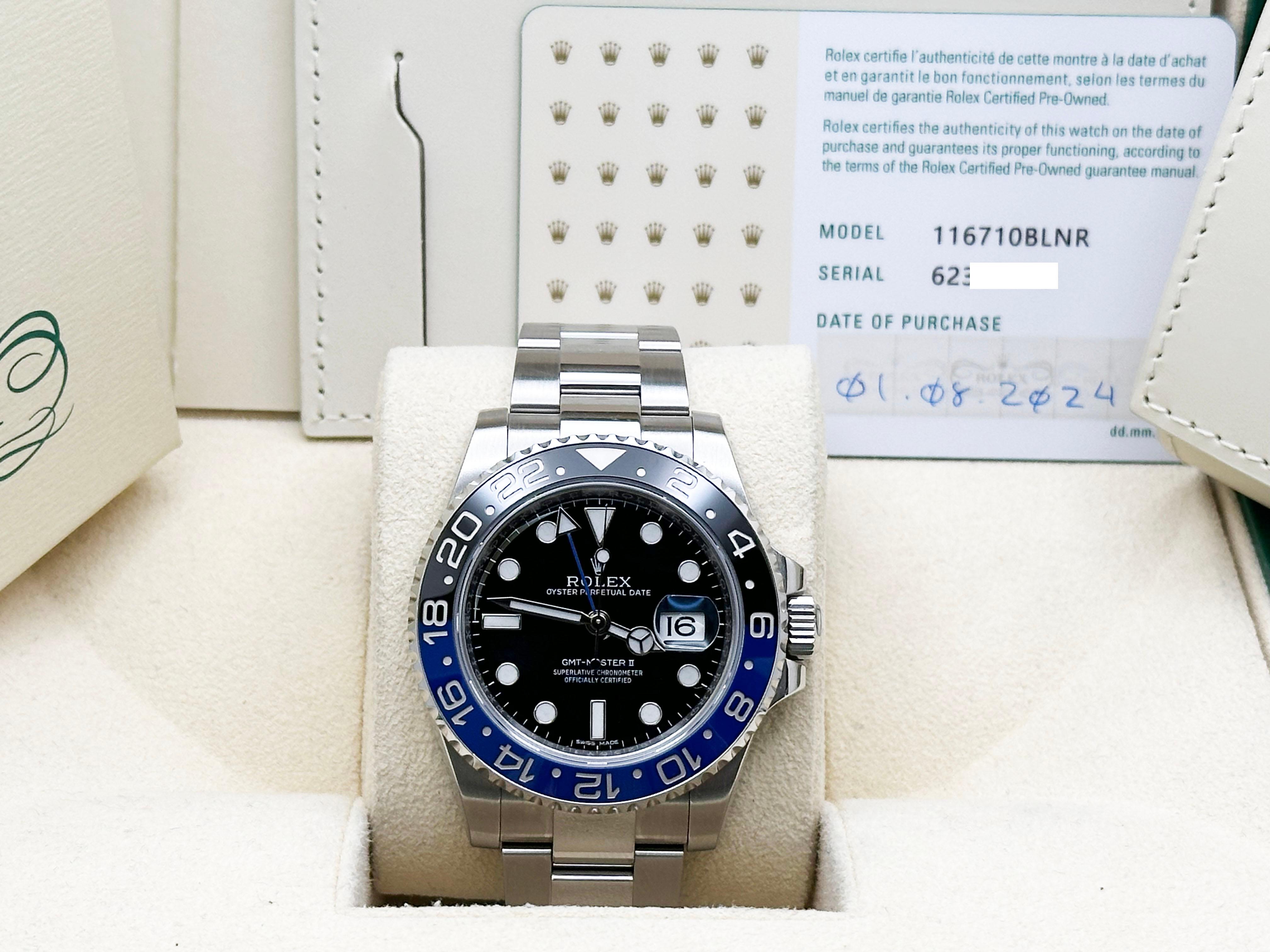 2024 CPO Rolex GMT Master II Batman 116710BLNR 40mm Black & Blue Stainless Steel 4