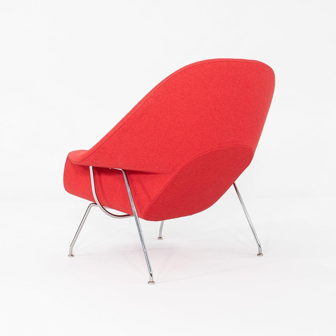 2024 Eero Saarinen for Knoll Womb Lounge Chair in Red Fabric and Chrome For Sale 4