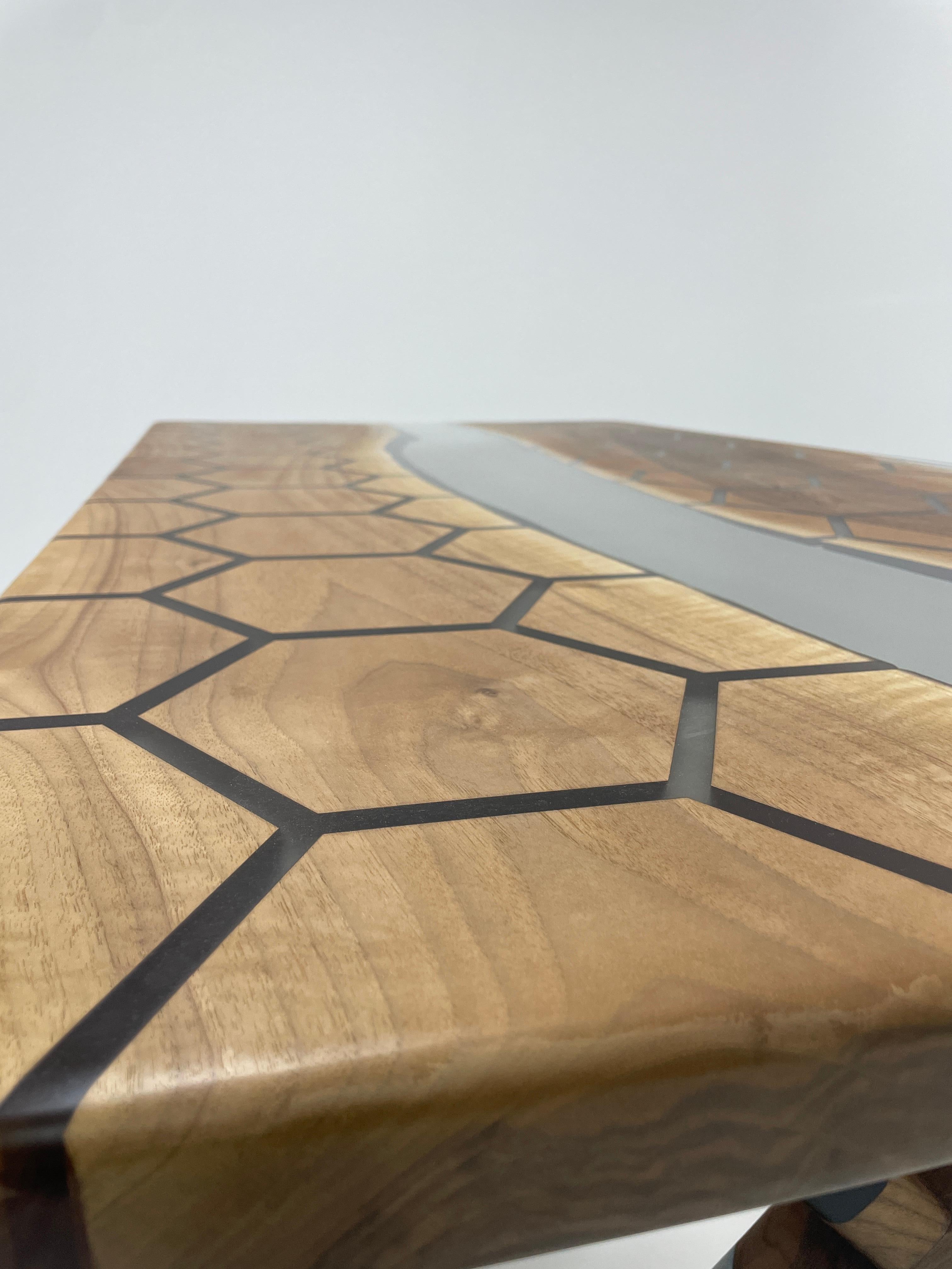 2024 Epoxy Resin Walnut River Table - Custom Luxury High End Furniture For Sale 1