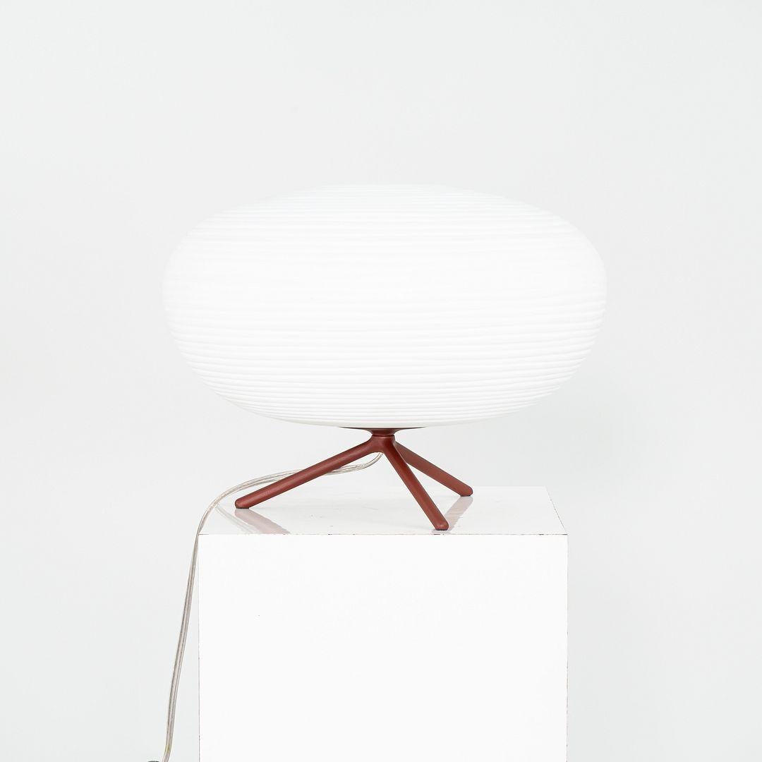 This is a Rituals 2 Table Lamp, originally designed by Ludovica and Roberto Palomba. This particular example was produced by Foscarini in Italy C. 2024. The lamp is comprised of blown engraved satin glass and coated metal.
 

 The lamp measures 13.4