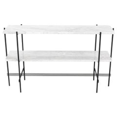 2024 GamFratesi for GUBI TS Console with White Marble Shelves and Metal Frame