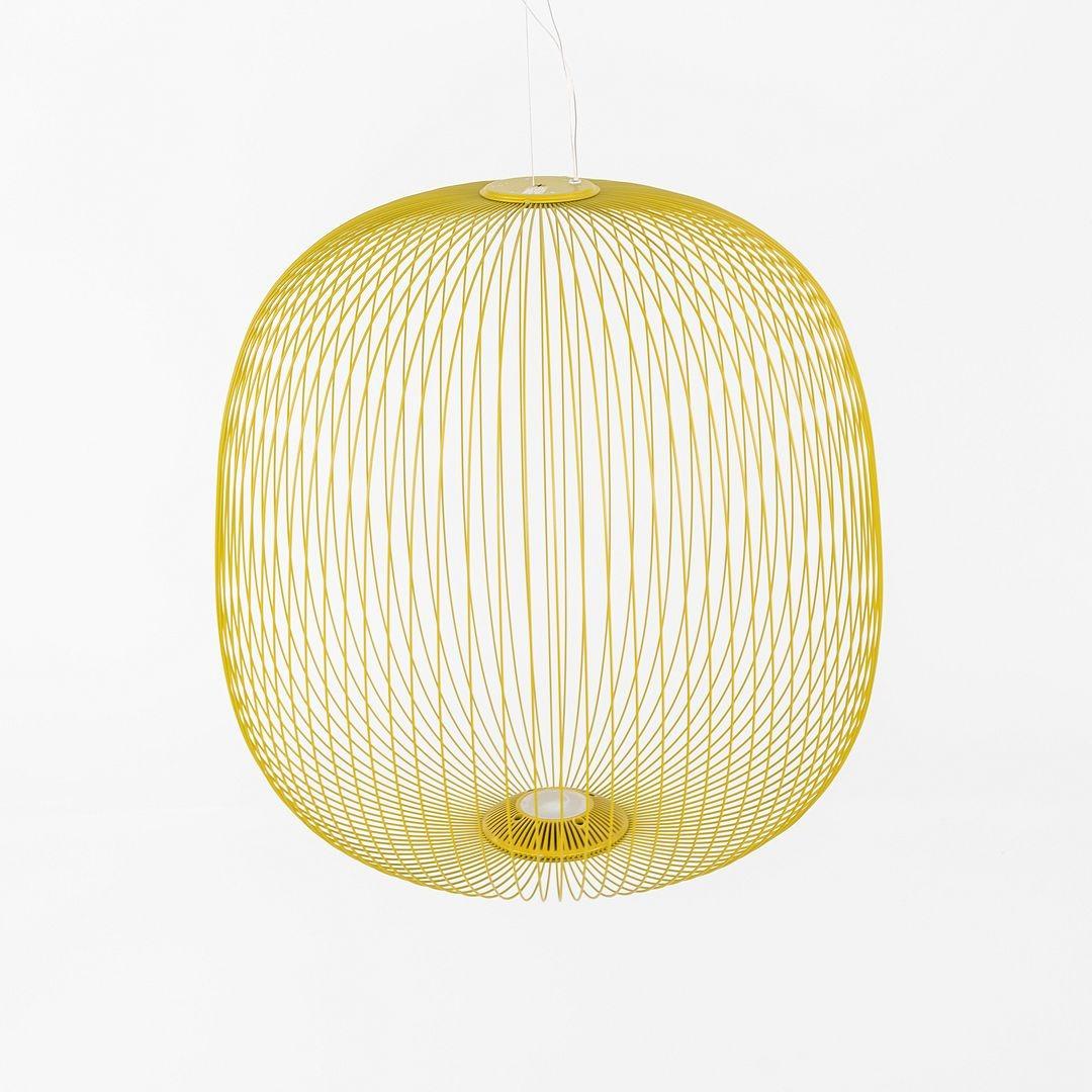2024 Garcia Cumini for Foscarini Spokes 2 Large LED Suspension Lamp in Gold In Excellent Condition For Sale In Philadelphia, PA