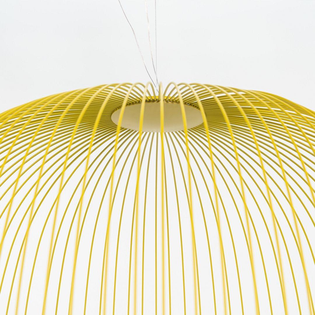 Contemporary 2024 Garcia Cumini for Foscarini Spokes 2 Large LED Suspension Lamp in Gold For Sale