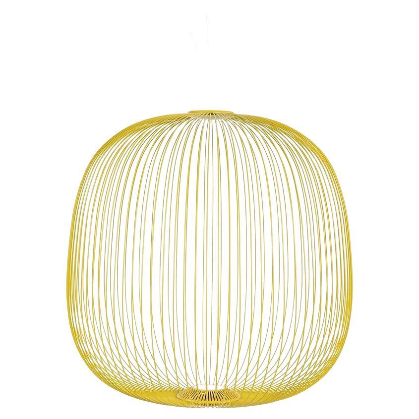 2024 Garcia Cumini for Foscarini Spokes 2 Large LED Suspension Lamp in Gold For Sale