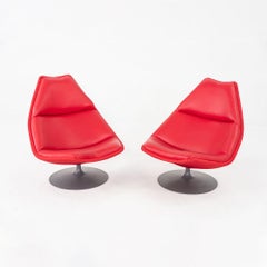 2024 Geoffrey Harcourt for Artifort F510 Lounge Chair in Red Vinyl 4x Available