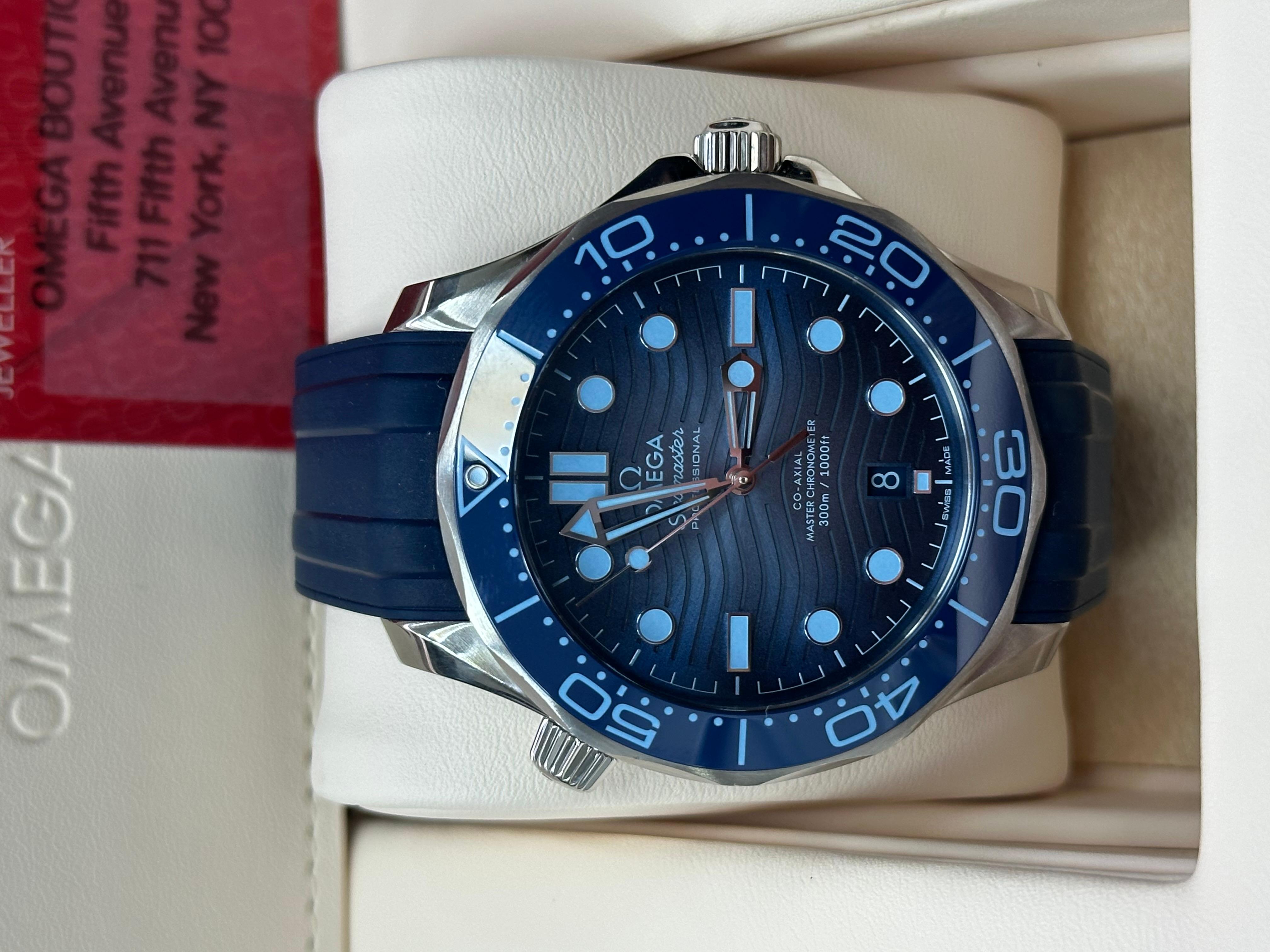 2024 Omega 210.32.42.20.03.002 Seamaster Verano Esfera Azul Caja Inoxidable Papel en venta 5