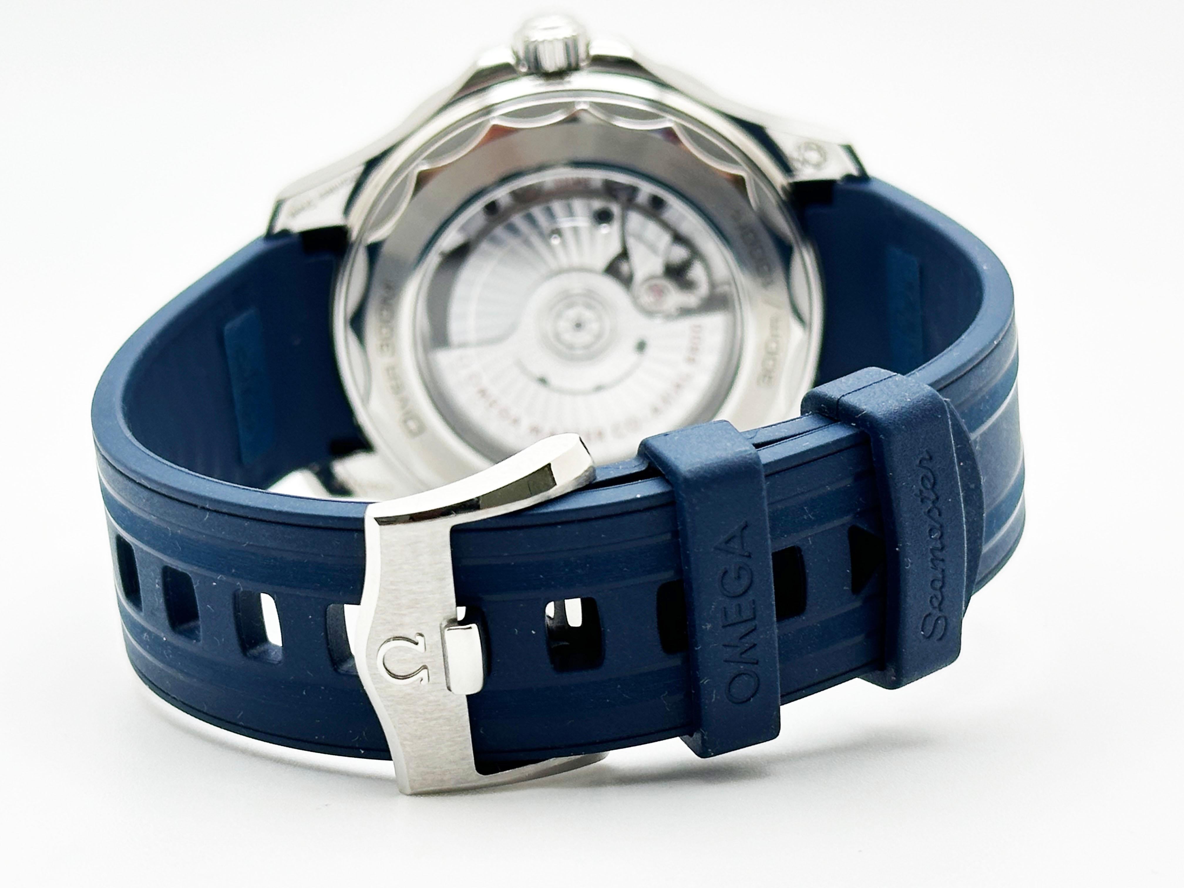 2024 Omega Seamaster Diver 210.32.42.20.06.001 Blaue Lünette Stahl Box Papier im Angebot 4