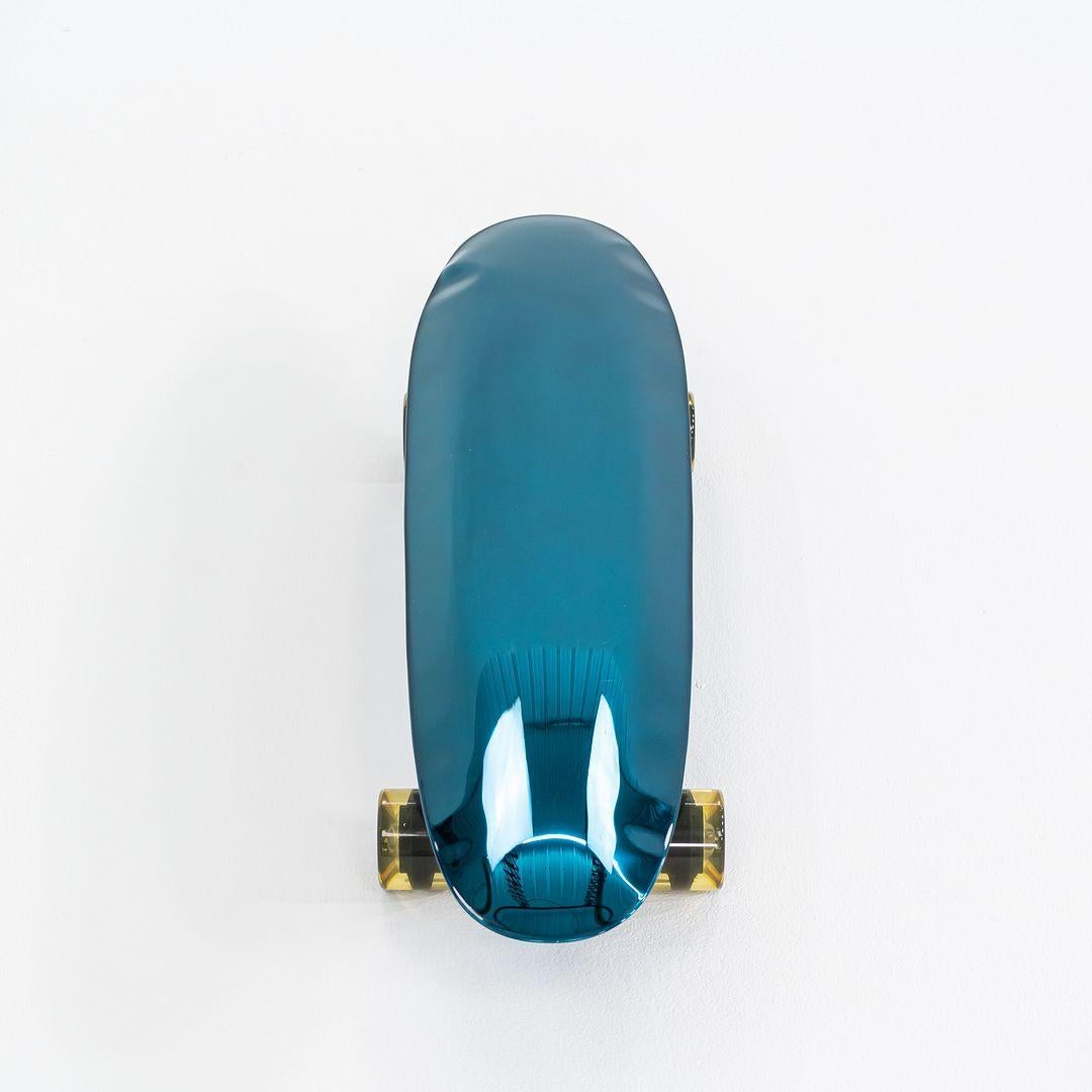 XXIe siècle et contemporain Skateboard Oskar Zieta pour Zieta Bolid en acier inoxydable bleu 2024 en vente