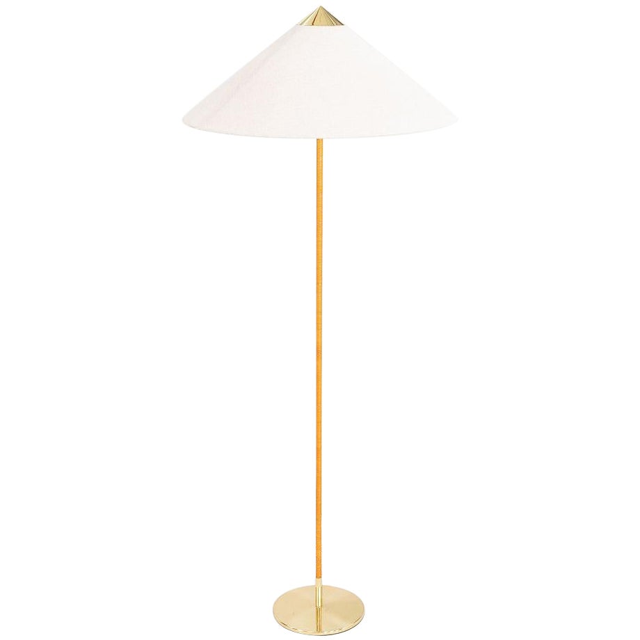 2024 Paavo Tynell for GUBI 9602 Floor Lamp ‚ÄúChinese Hat‚Äù with Canvas Shade in vendita