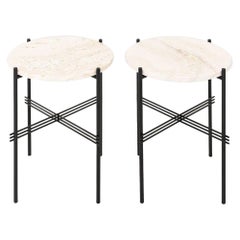 2024 Pair of GamFratesi for GUBI TS Side Tables with Stone and Frame 15"