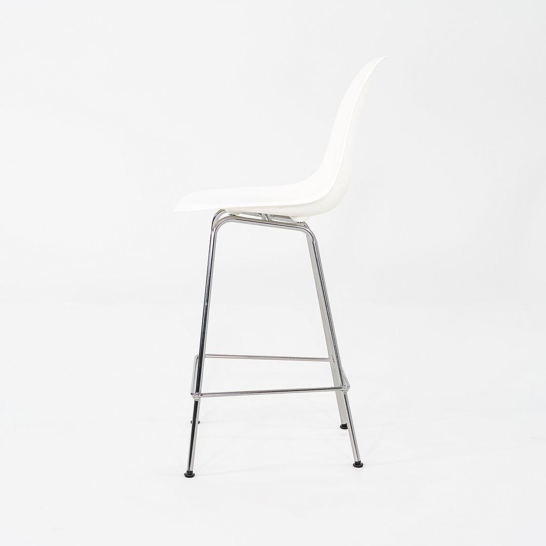 Modern 2024 Pair of Herman Miller Eames Plastic Counter Stools with Chrome Bases For Sale