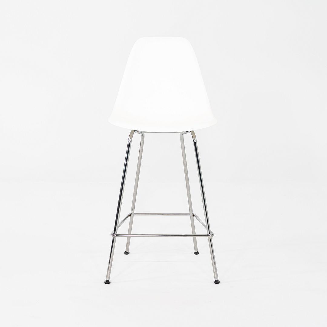 2024 Pair of Herman Miller Eames Plastic Counter Stools with Chrome Bases In Good Condition For Sale In Philadelphia, PA