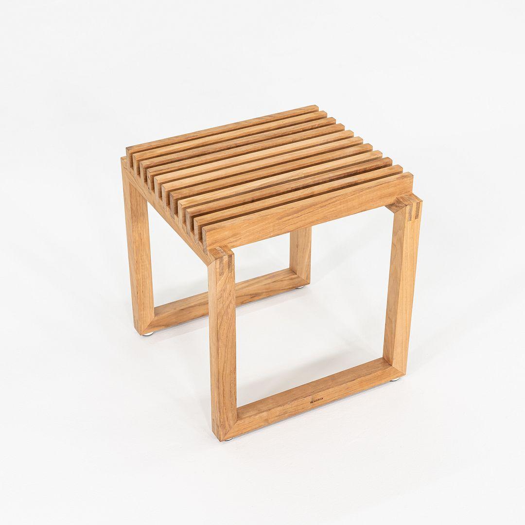 Se trata de un par de taburetes Skagerak Cutter, diseñados originalmente por Niels Hvass para Fritz Hansen en 1999. Estos ejemplares en concreto se fabricaron en Dinamarca en 2024. Están hechos totalmente de teca. 
 
 El precio indicado incluye los