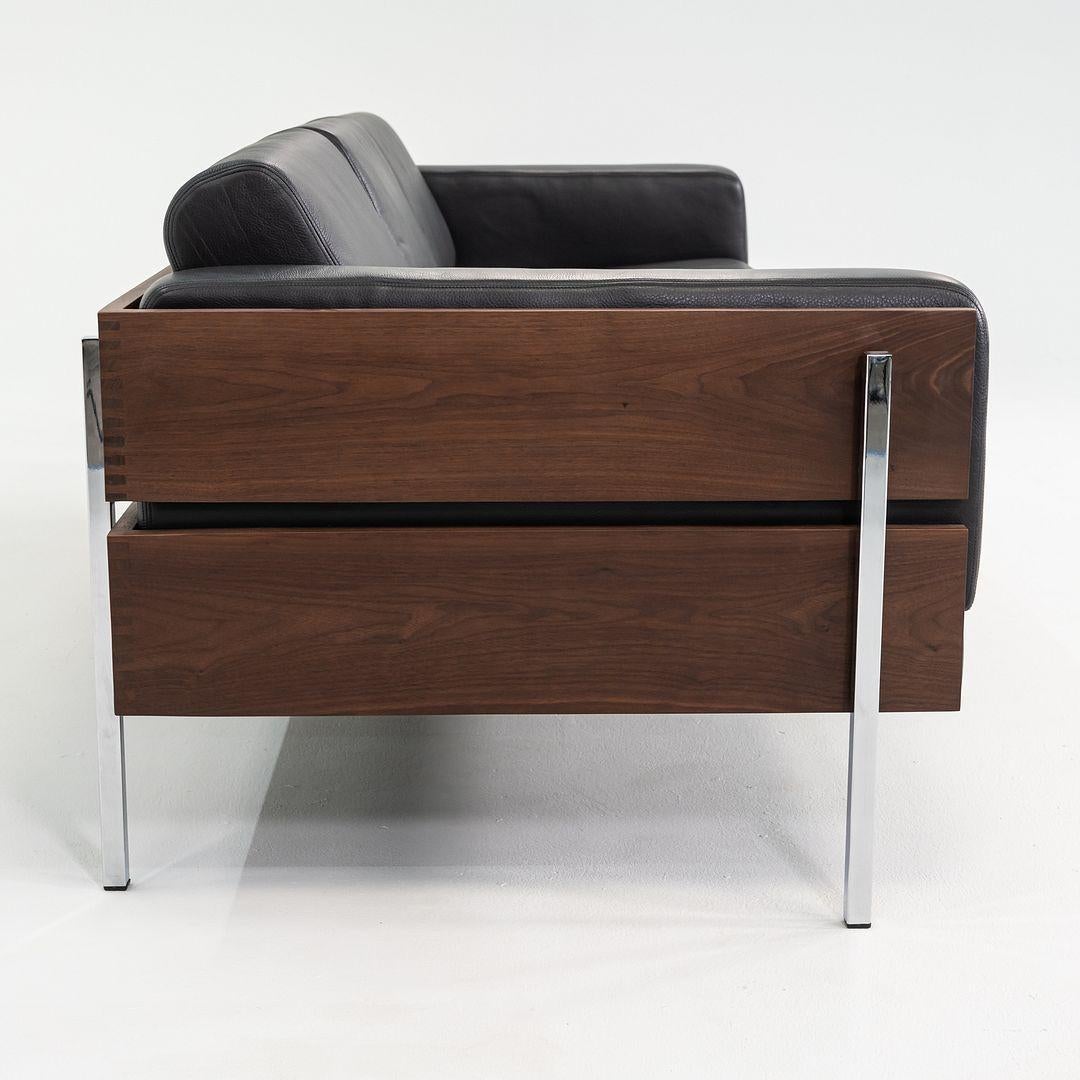 Modern 2024 Robin Day for Case Three Seat Forum Sofa in Walnut and Black Leather For Sale