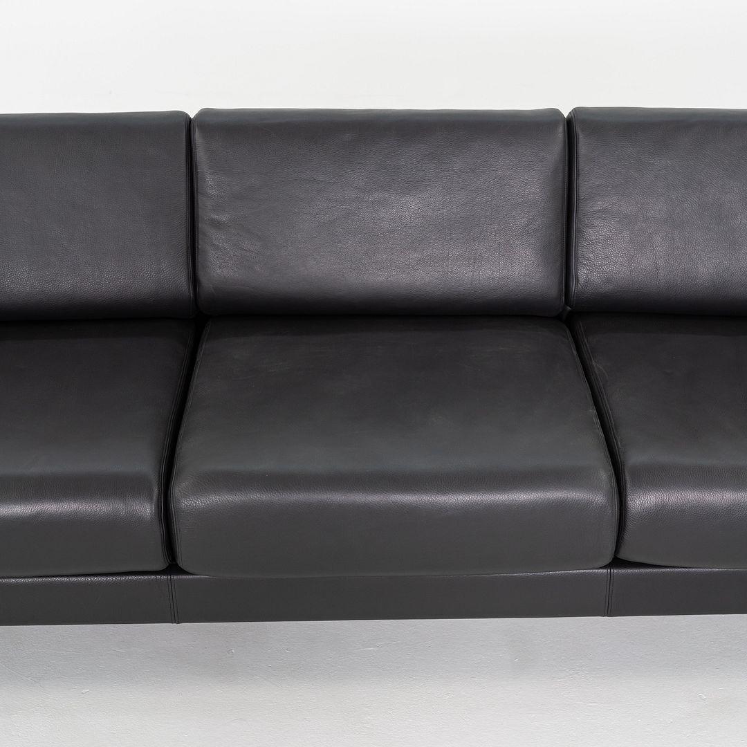2024 Robin Day for Case Three Seat Forum Sofa in Walnut and Black Leather For Sale 3
