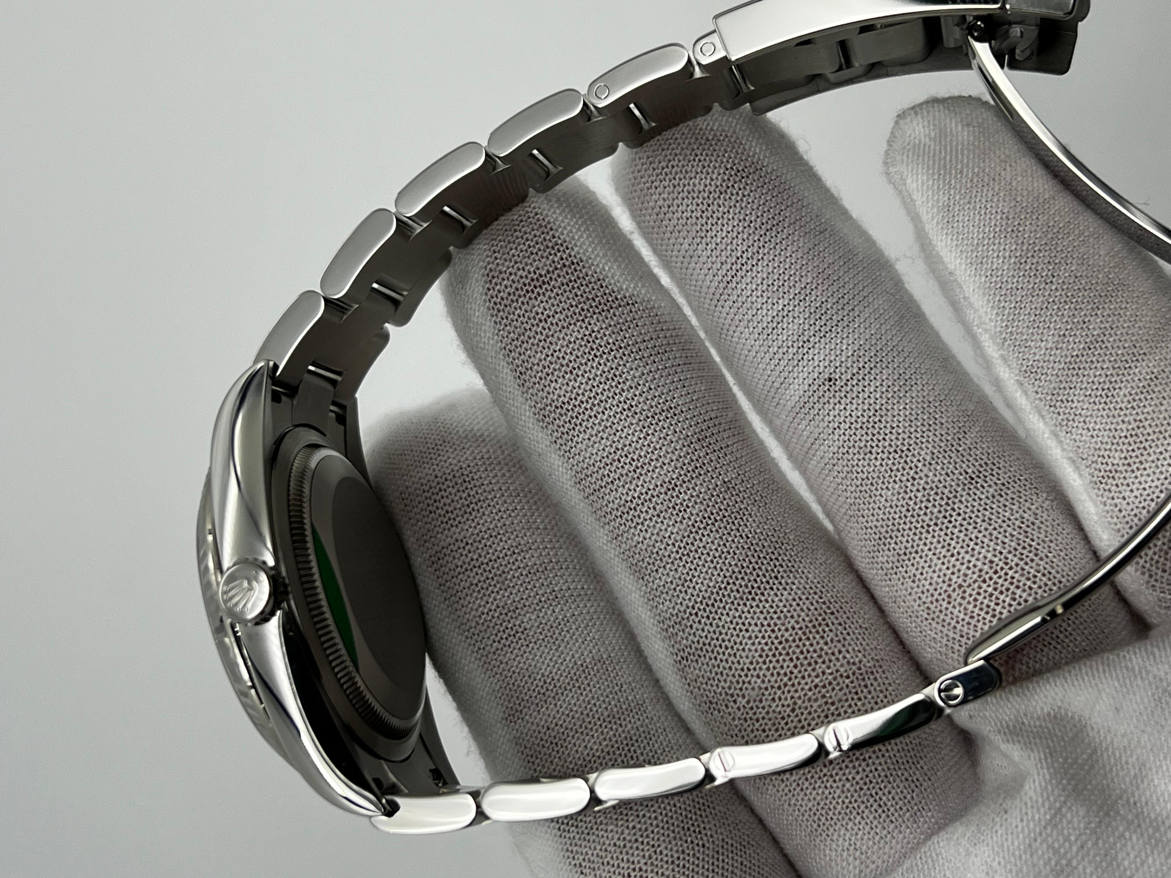 2024 Rolex Datejust 126234 Slate Wimbledon Dial 18k Gold Bezel Steel Box Paper For Sale 2