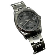 2024 Rolex Datejust 126234 Quadrante ardesia Wimbledon Lunetta oro 18k Steele Scatola di carta