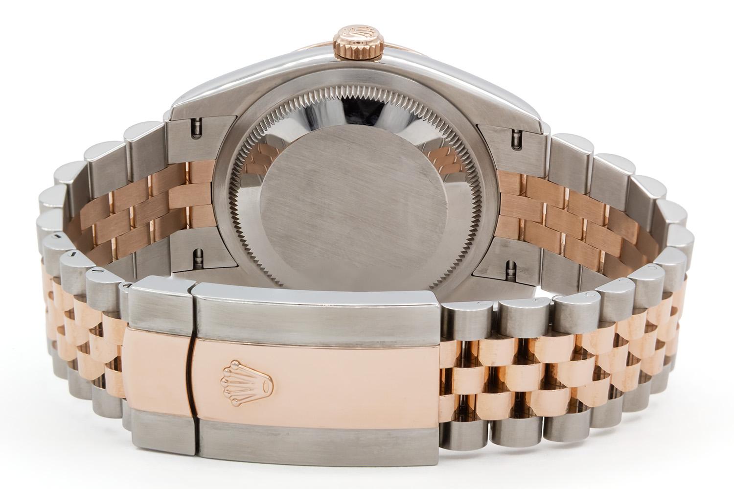 2024 Rolex Datejust 126231 18k Rose Gold & Edelstahl 36mm römischen Diamant-Zifferblatt BNP (Rundschliff) im Angebot