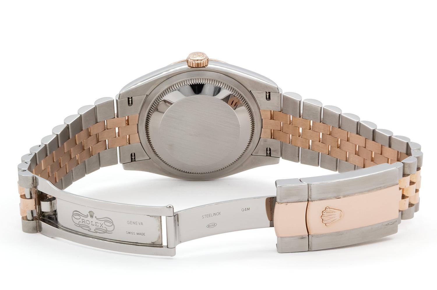 2024 Rolex Datejust 126231 18k Rose Gold & Edelstahl 36mm römischen Diamant-Zifferblatt BNP im Zustand „Hervorragend“ im Angebot in Tustin, CA