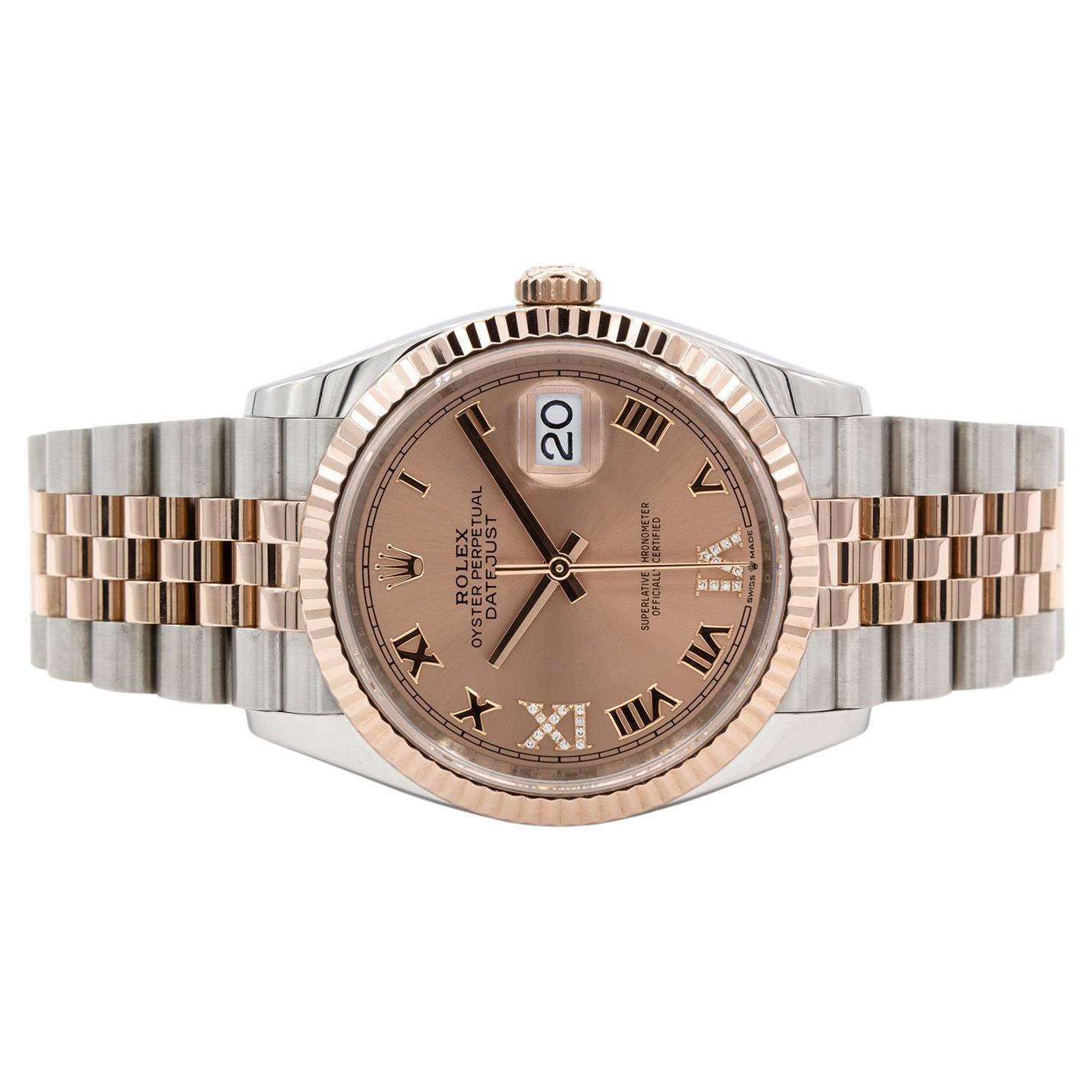 2024 Rolex Datejust 126231 18k Rose Gold 
Edelstahl 36mm römischen Diamant-Zifferblatt BNP im Angebot
