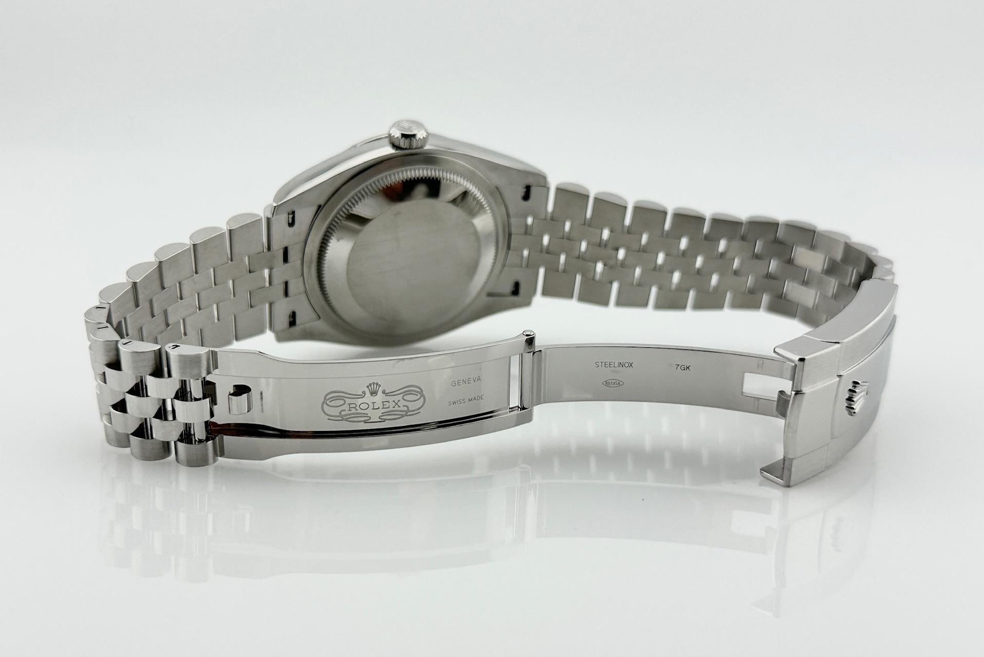 2024 Rolex Datejust 126234 36mm Mint Grün Jubilee Edelstahl 18K Gold Box Papiere im Angebot 6