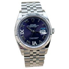 2024 Rolex Datejust 126234 Aubergine Purple Diamond Steele Box Paper 36mm
