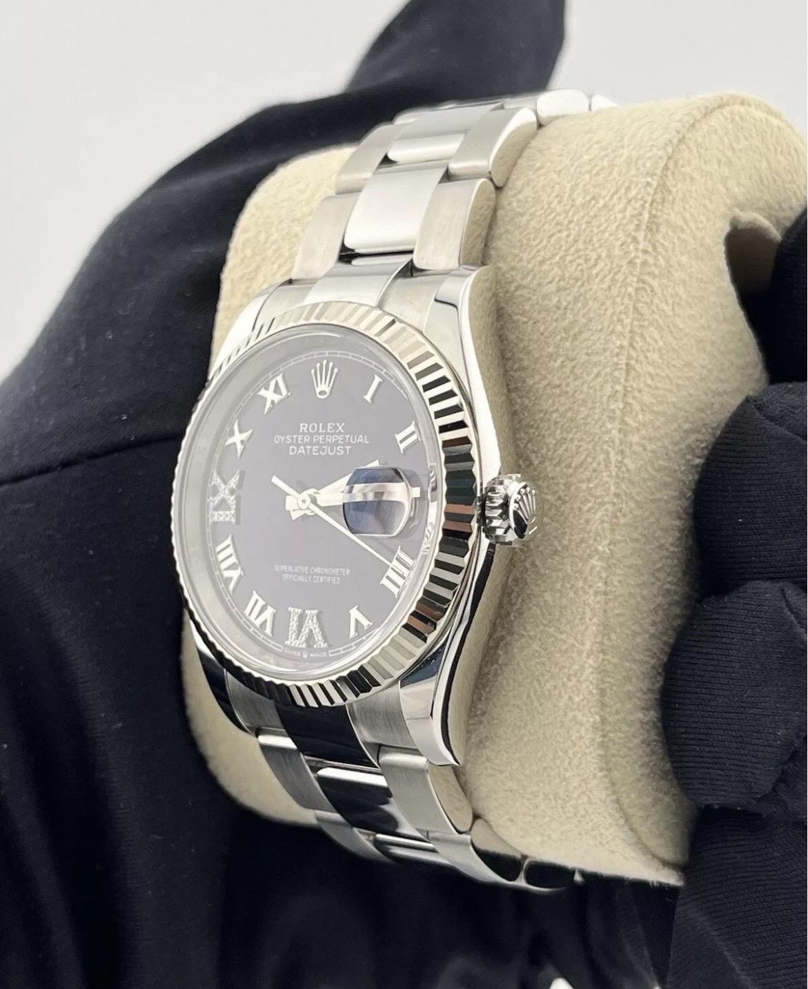 2024 Rolex Datejust 126234 Púrpura Berenjena Diamante 36mm Acero inoxidable Jubileo en venta 5
