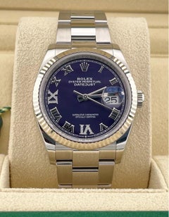 2024 Rolex Datejust 126234 Purple Aubergine Diamond 36mm Stainless Steel Jubilee