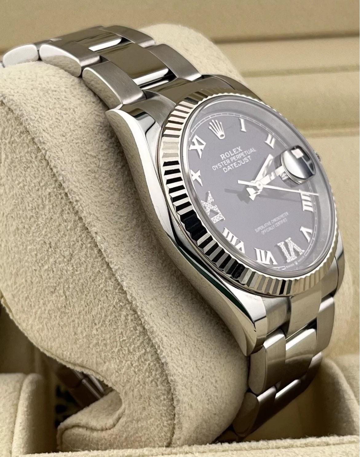2024 Rolex Datejust 126234 Púrpura Berenjena Diamante 36mm Acero inoxidable Jubileo en venta 1