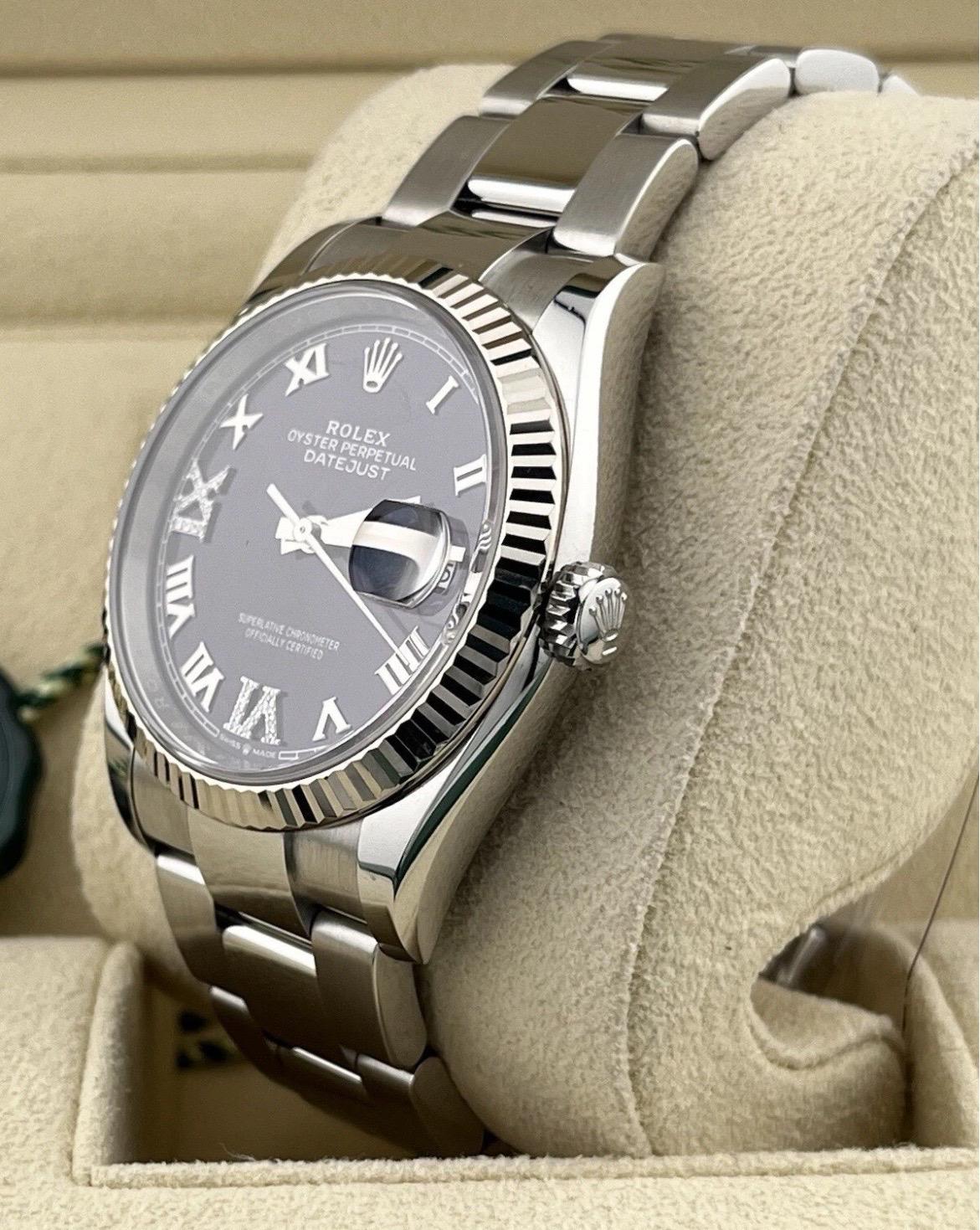 2024 Rolex Datejust 126234 Púrpura Berenjena Diamante 36mm Acero inoxidable Jubileo en venta 2