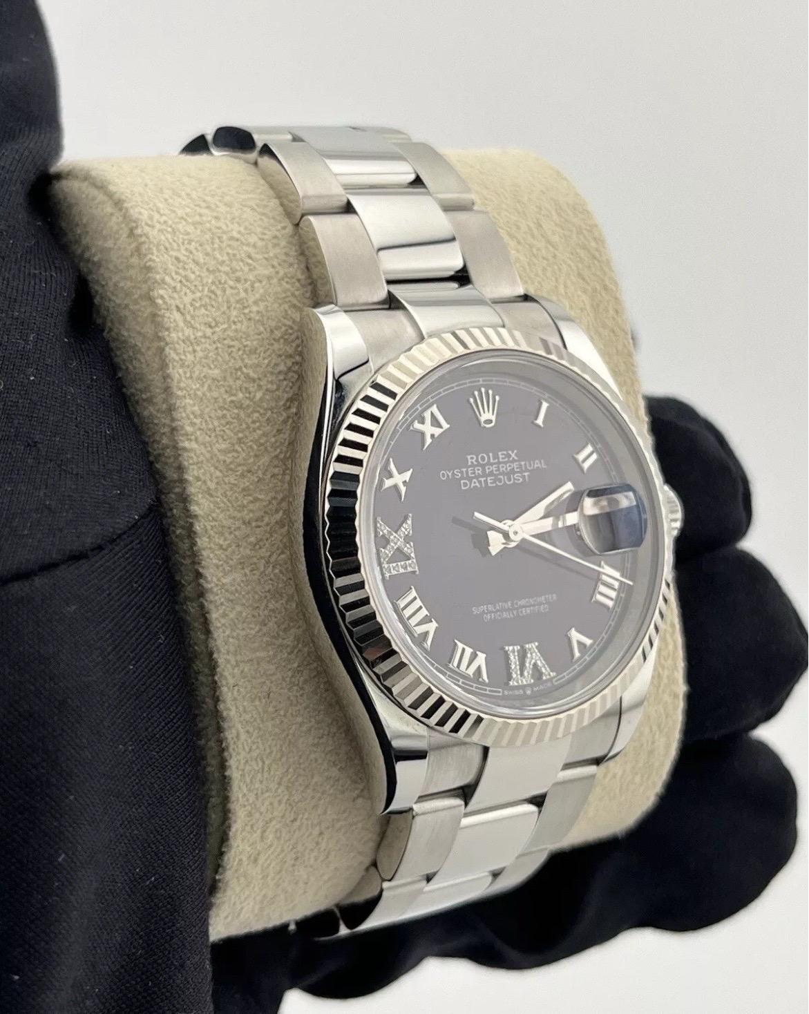 2024 Rolex Datejust 126234 Púrpura Berenjena Diamante 36mm Acero inoxidable Jubileo en venta 4