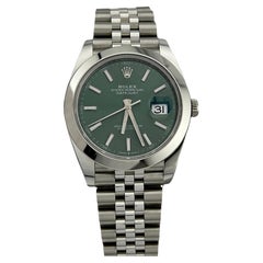 2024 Rolex Datejust 41 126300 quadrante verde menta giubileo acciaio inox scatola carta
