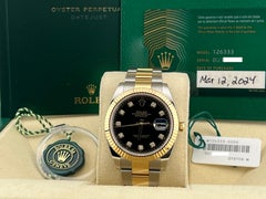 2024 Rolex Datejust 41 126333 Black Diamond Dial 18K Yellow Gold Steel Box Paper