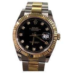 2024 Rolex Datejust 41 126333 Black Diamond Dial 18K Yellow Gold Steel Box Paper