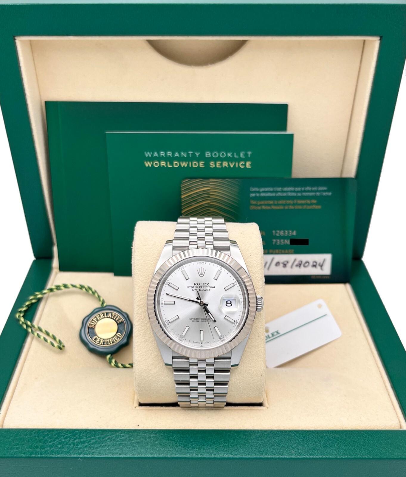 2024 Rolex Datejust 41 126334 Silver Dial Steel 18K Gold Box Paper Jubilee Band For Sale 1