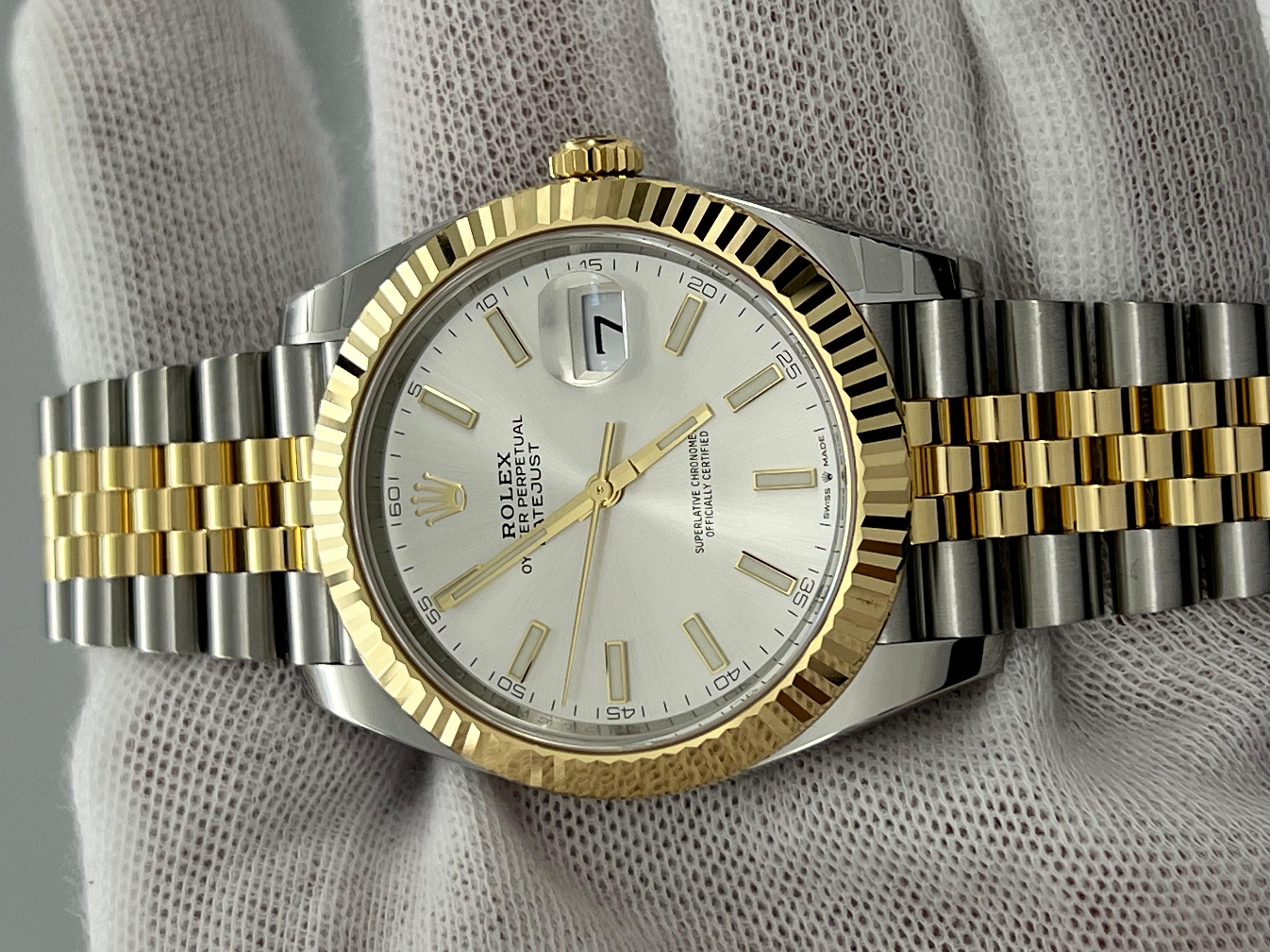2024 Rolex Datejust 41 Silver Dial 126333 18K Yellow Gold Steel Box Paper 6