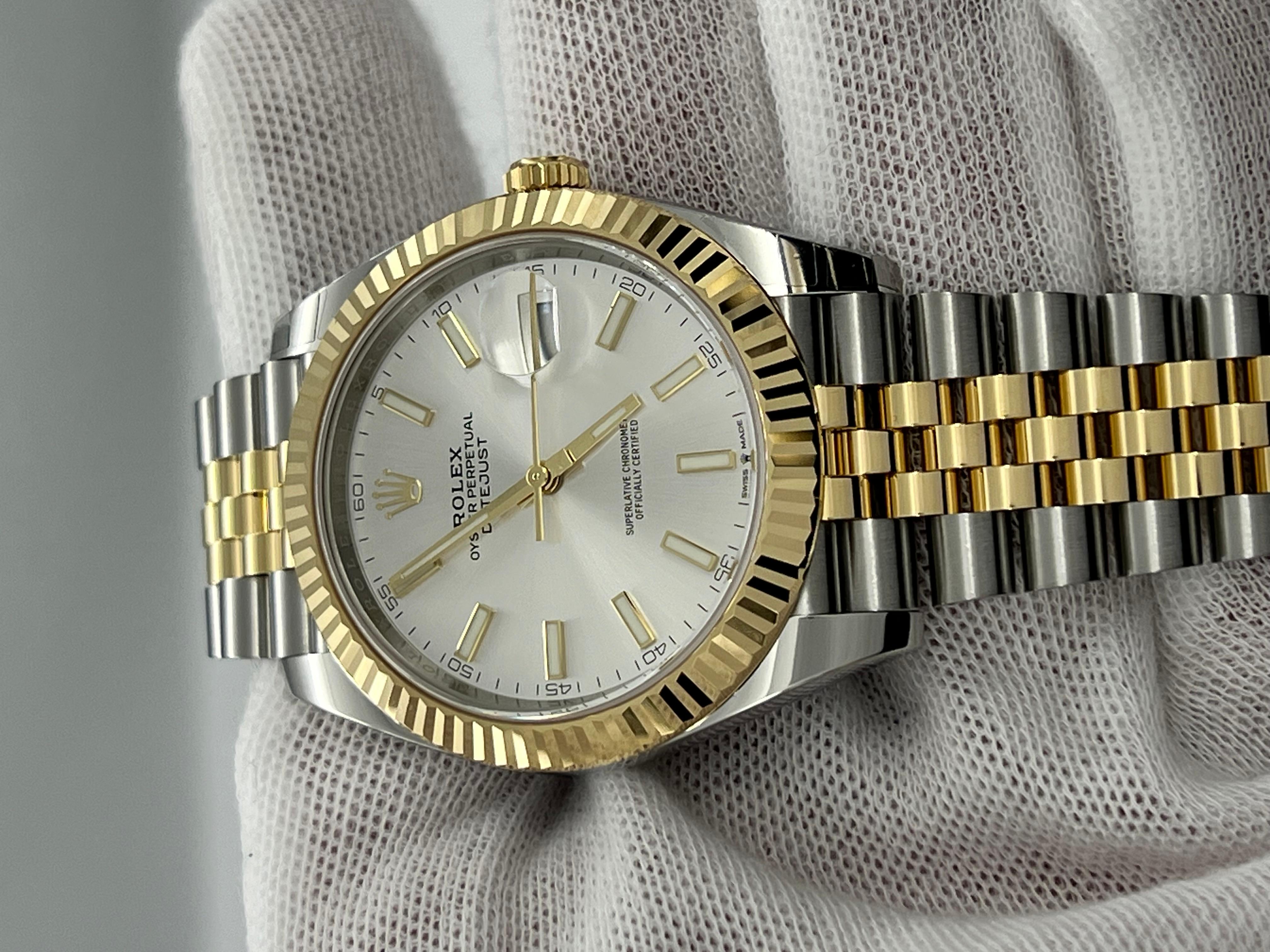 2024 Rolex Datejust 41 Silver Dial 126333 18K Yellow Gold Steel Box Paper 7