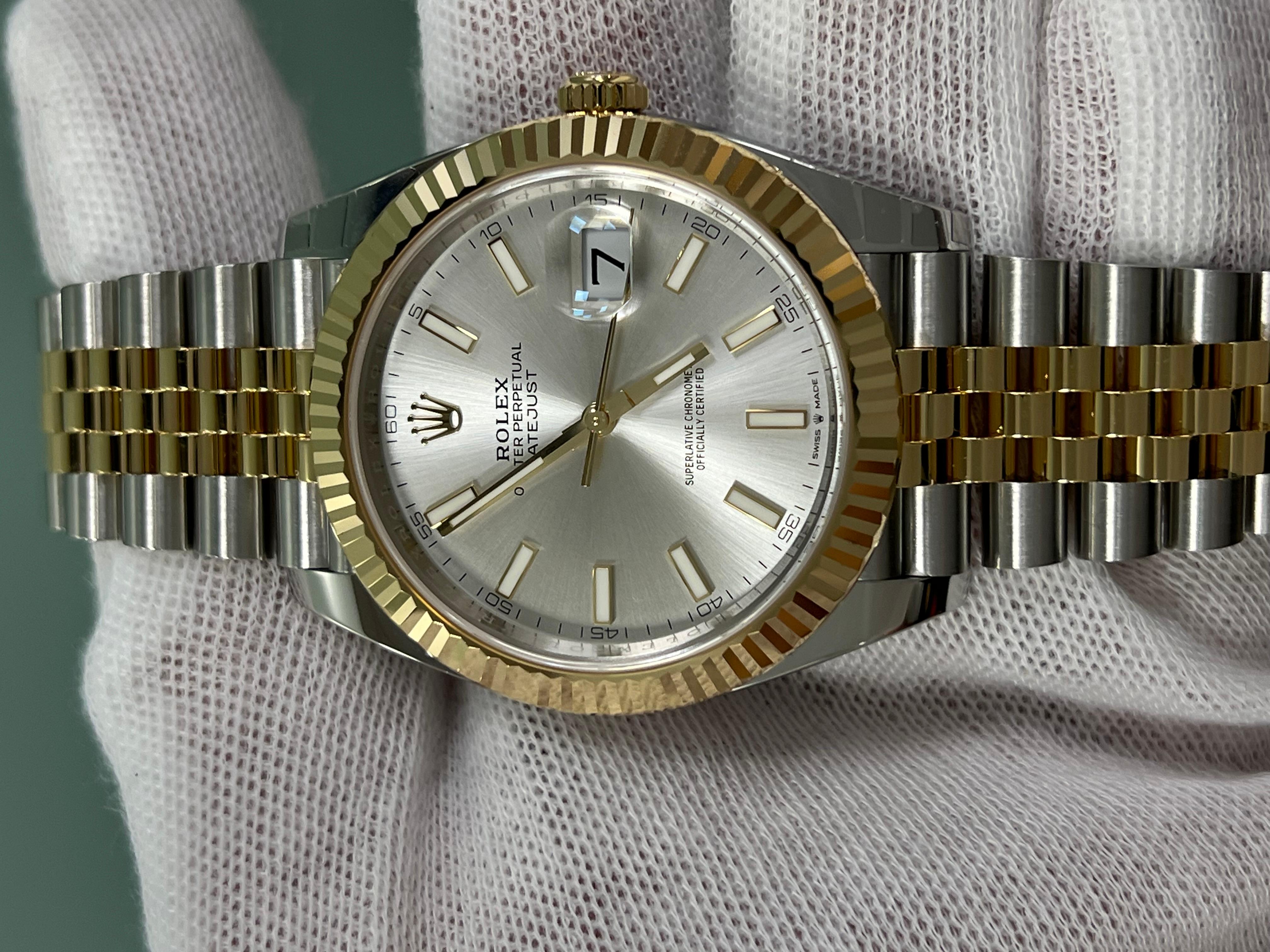 2024 Rolex Datejust 41 Silver Dial 126333 18K Yellow Gold Steel Box Paper 5