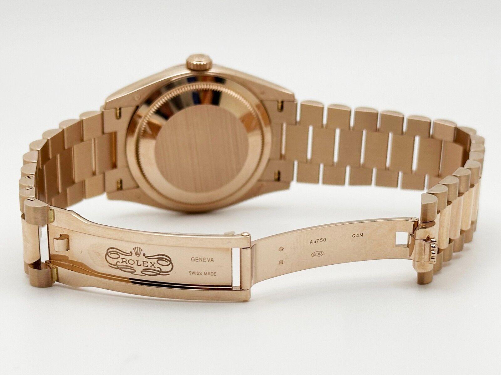 2024 Rolex Day Date President 128235 Eisenkiesel DIamond 18k Rose Gold Box Paper For Sale 2