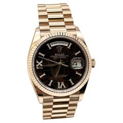 2024 Rolex Day Date President 128235 Eisenkiesel DIamond 18k Rose Gold Box Paper