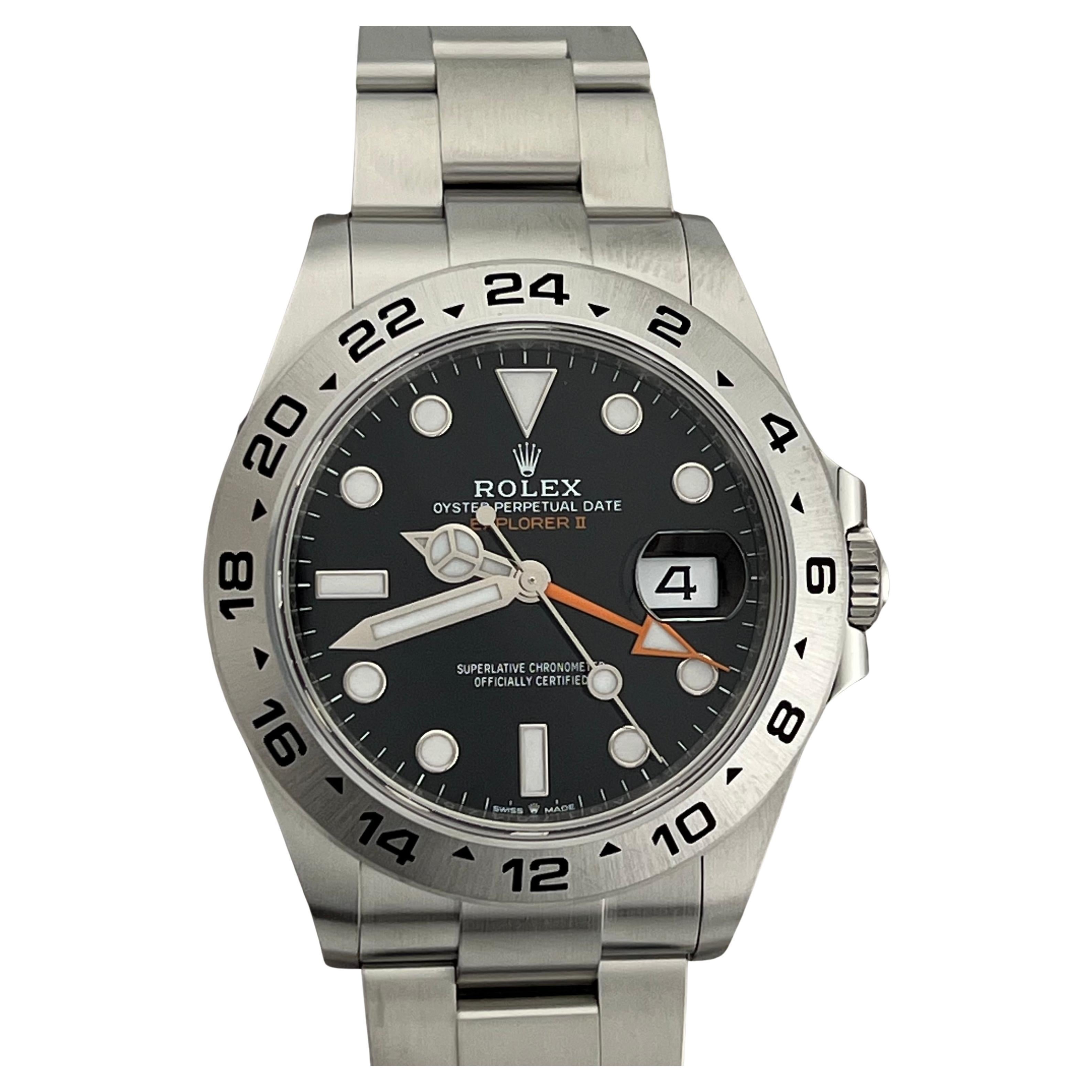 2024 Rolex Explorer II 226570 42mm Cadran noir Acier inoxydable Boîte papier